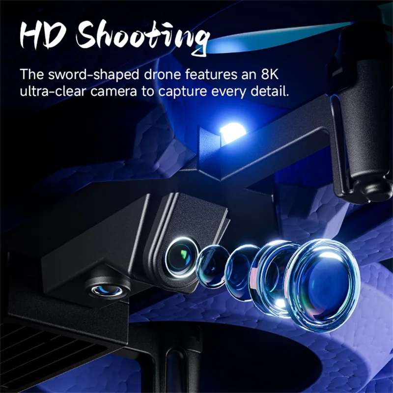 4DRC 4D-V57 Sword Design Drone with 1 Battery Optical Flow Positioning HD Aerial Photography Aircraft - Purple