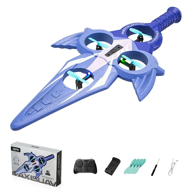 4DRC 4D-V57 Sword Design Drone with 2 Batteries Optical Flow Positioning HD Aerial Photography Aircraft - Purple