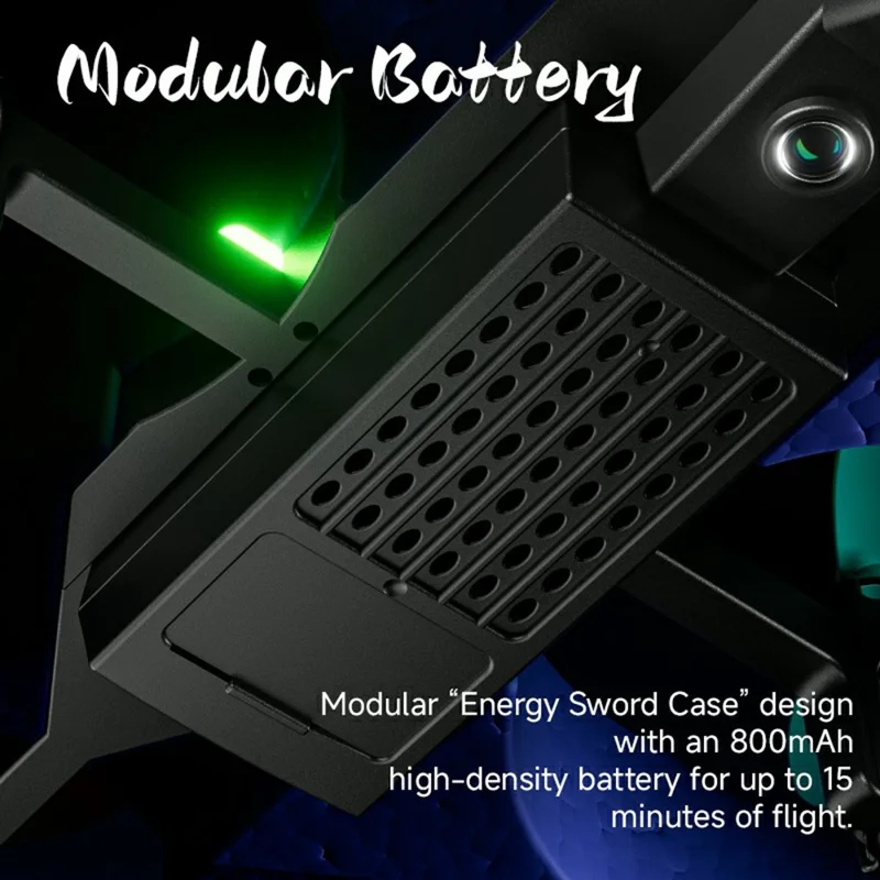 4DRC 4D-V57 Sword Design Drone with 2 Batteries Optical Flow Positioning HD Aerial Photography Aircraft - Purple