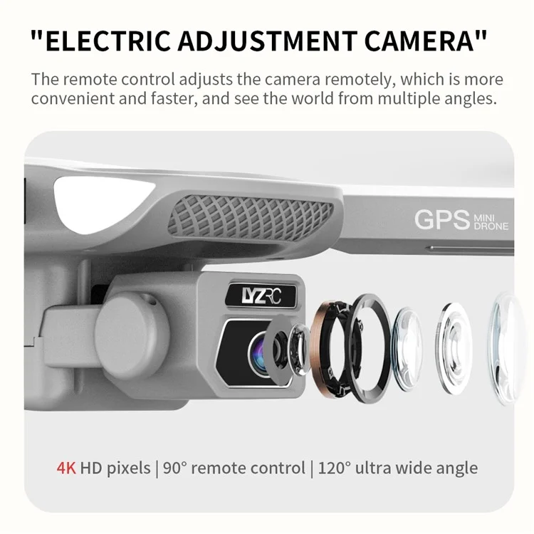 L500 Pro Brushless 4K HD Aereo Foto RC Aeromobile Grande Batteria 5G Quadricottero GPS Drone Pieghevole con 2 Batterie - Grigio / Bianco 