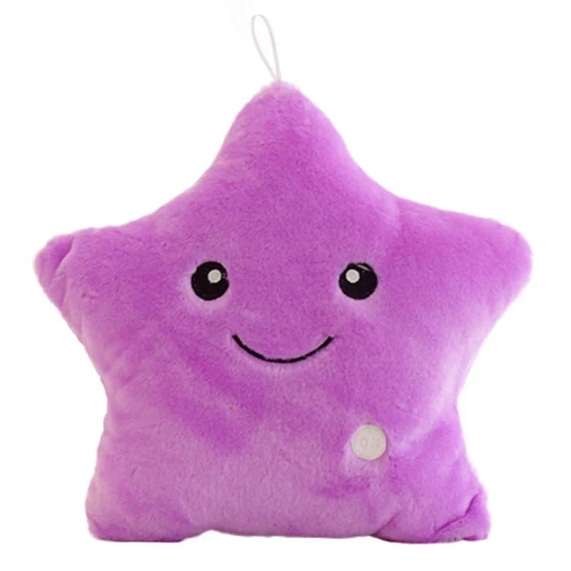 40 x 35cm LED Light Star Plush Toy Glowing Soft Stuffed Cushion Pillow Kid Toy Gift - Purple Star
