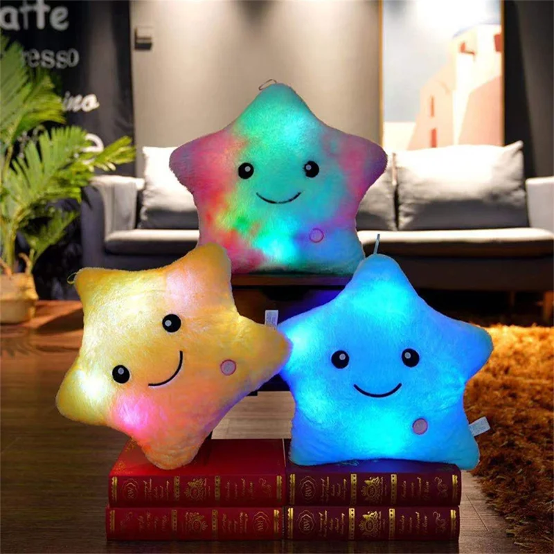 40 x 35cm LED Light Star Plush Toy Glowing Soft Stuffed Cushion Pillow Kid Toy Gift - Purple Star