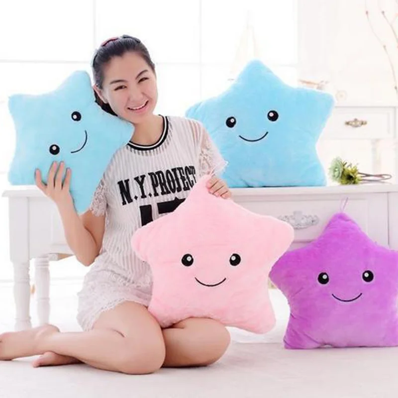 40 x 35cm LED Light Star Plush Toy Glowing Soft Stuffed Cushion Pillow Kid Toy Gift - Purple Star
