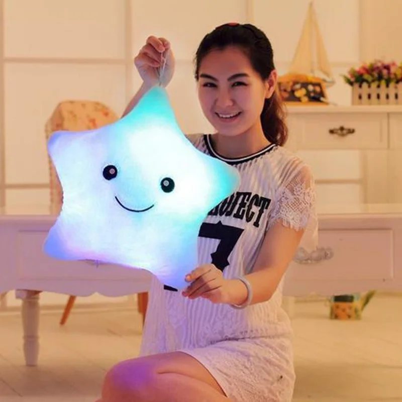 40 x 35cm LED Light Star Plush Toy Glowing Soft Stuffed Cushion Pillow Kid Toy Gift - Purple Star