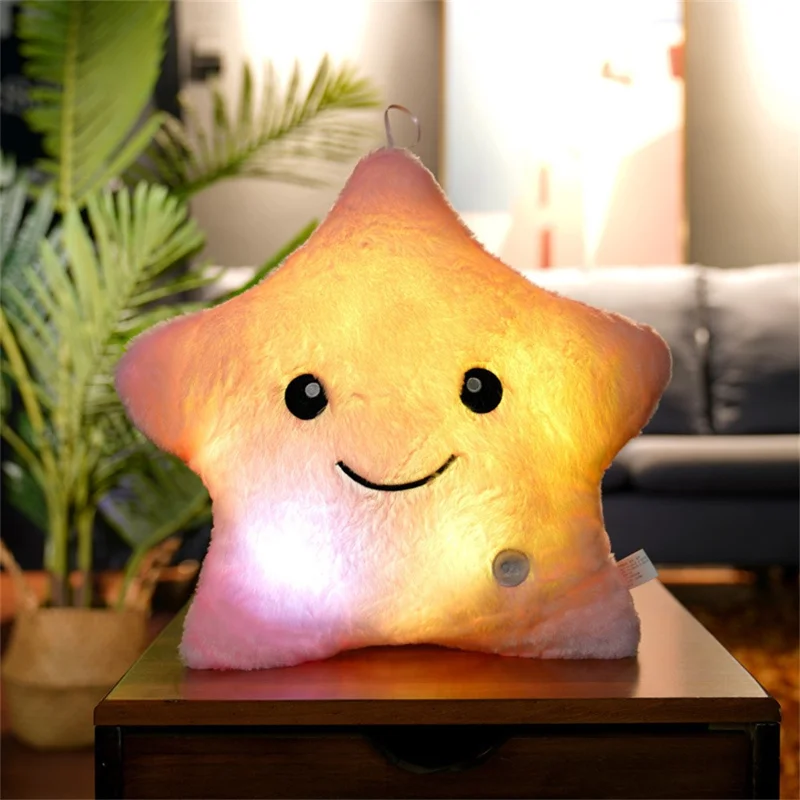 40 x 35cm LED Light Star Plush Toy Glowing Soft Stuffed Cushion Pillow Kid Toy Gift - Purple Star