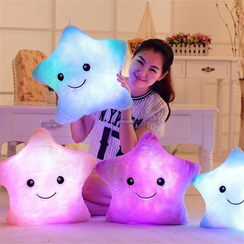40 x 35cm LED Light Star Plush Toy Glowing Soft Stuffed Cushion Pillow Kid Toy Gift - Purple Star