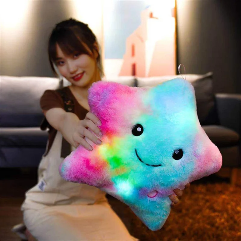 40 x 35cm LED Light Star Plush Toy Glowing Soft Stuffed Cushion Pillow Kid Toy Gift - Purple Star
