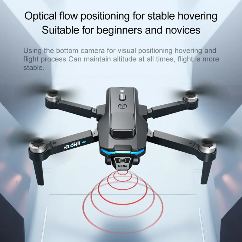 F208 Drone Plegable con 2 Baterías, Evitación de Obstáculos, GPS, WiFi 5G, Cuadricóptero RC con Pantalla de 4,5 Pulgadas - Negro