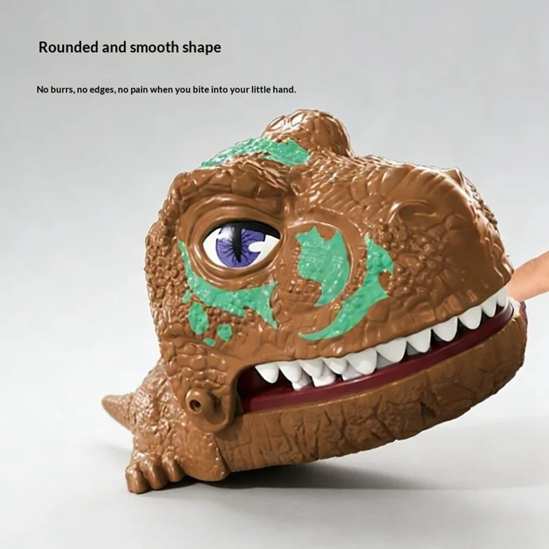X023-113A Interactive Dinosaur Biting Hand Game Toy Kids Adults Interactive Desktop Game - Brown