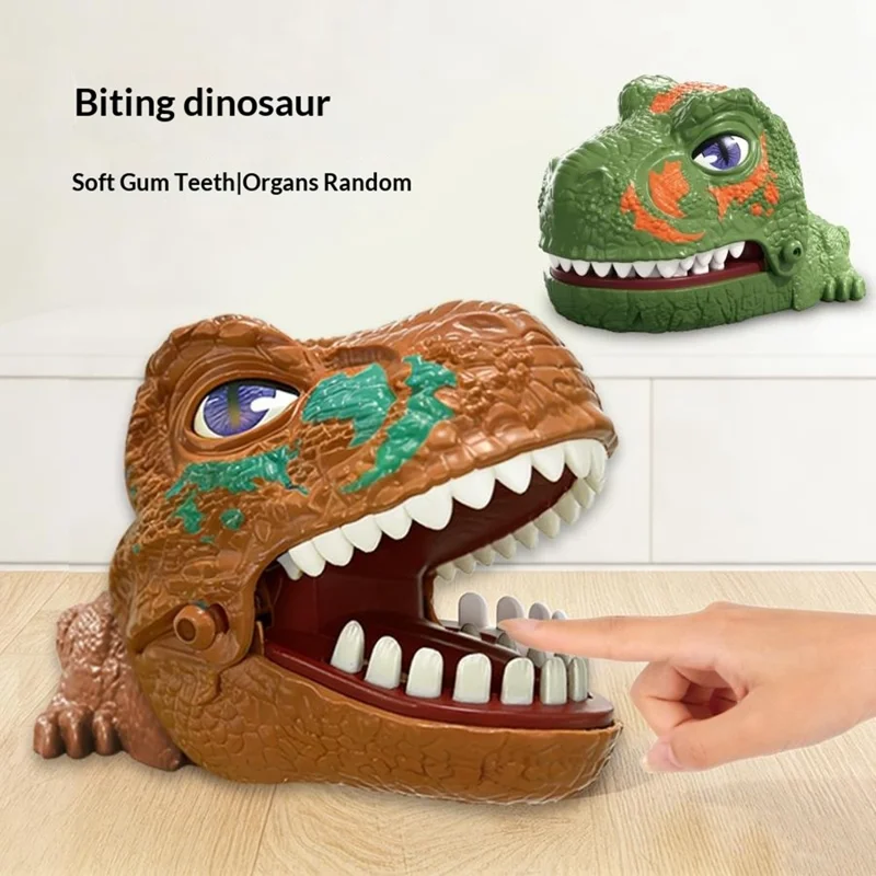X023-113A Interactive Dinosaur Biting Hand Game Toy Kids Adults Interactive Desktop Game - Brown