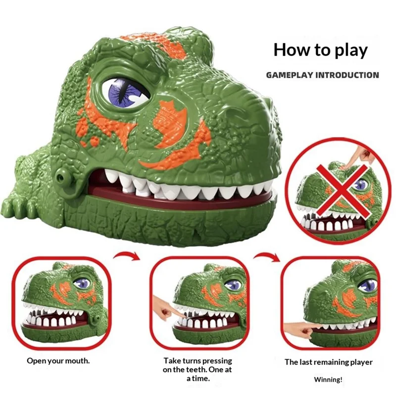 X023-113A Interactive Dinosaur Biting Hand Game Toy Kids Adults Interactive Desktop Game - Brown