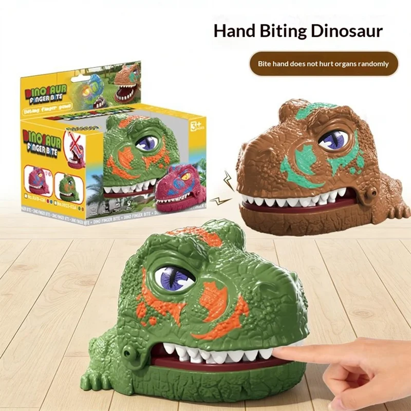 X023-113A Interactive Dinosaur Biting Hand Game Toy Kids Adults Interactive Desktop Game - Brown