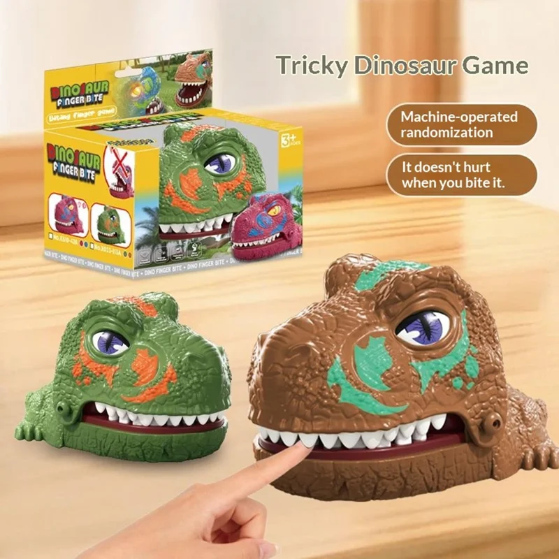 X023-113A Interactive Dinosaur Biting Hand Game Toy Kids Adults Interactive Desktop Game - Brown