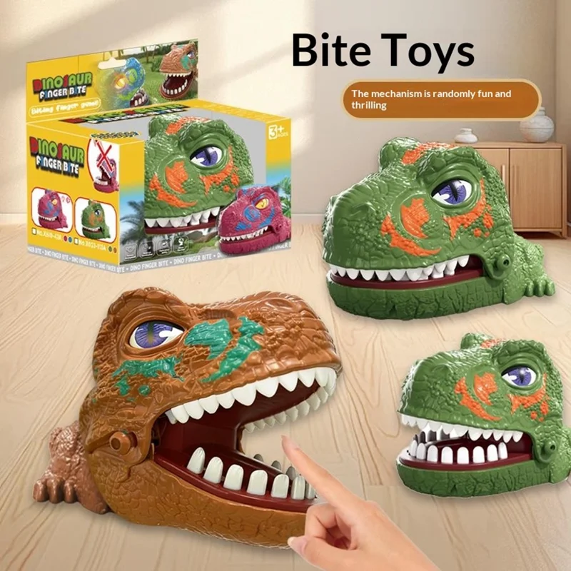 X023-113A Interactive Dinosaur Biting Hand Game Toy Kids Adults Interactive Desktop Game - Brown