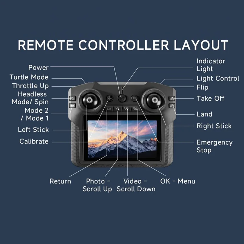 4DRC 4D-V51 Football Shape Drone with 1 Battery Brushless Motor Quadcopter with 4.5 Inch Large Screen Remote - White