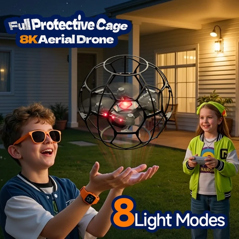 4DRC 4D-V51 Football Shape Drone with 2 Batteries Brushless Motor Quadcopter with 4.5 Inch Large Screen Remote - White