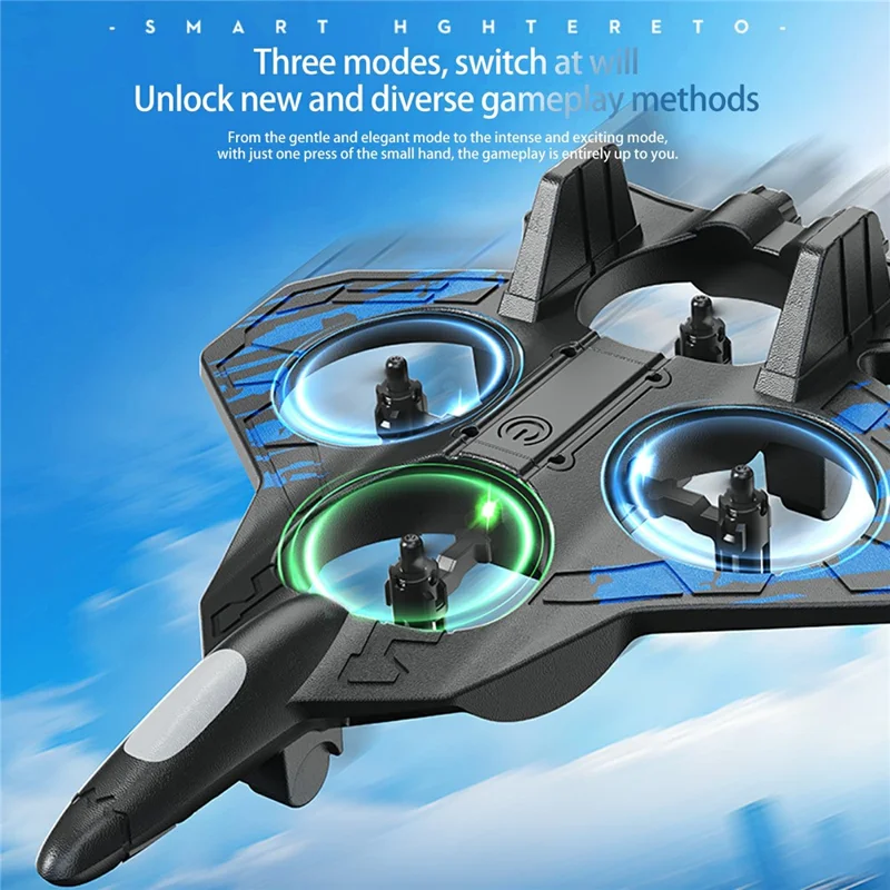 YL87 EPP Foam RC Plane 360 Degree Stunt Flip Altitude Hold Drone with LED Light for Beginner - Blue