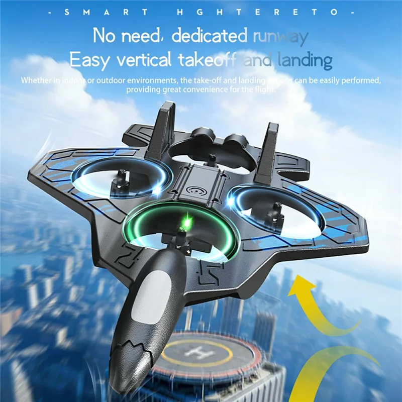 YL87 EPP Foam RC Plane 360 Degree Stunt Flip Altitude Hold Drone with LED Light for Beginner - Blue