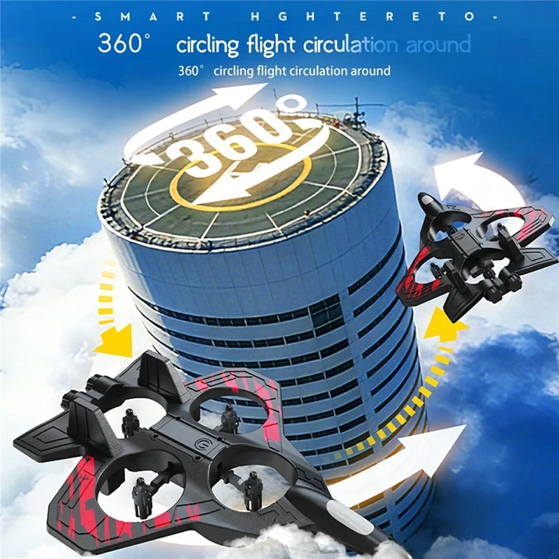 YL87 EPP Foam RC Plane 360 Degree Stunt Flip Altitude Hold Drone with LED Light for Beginner - Blue