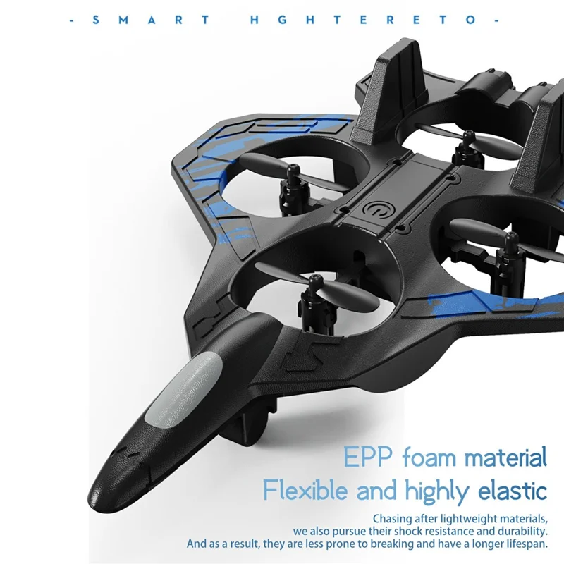 YL87 EPP Foam RC Plane 360 Degree Stunt Flip Altitude Hold Drone with LED Light for Beginner - Blue