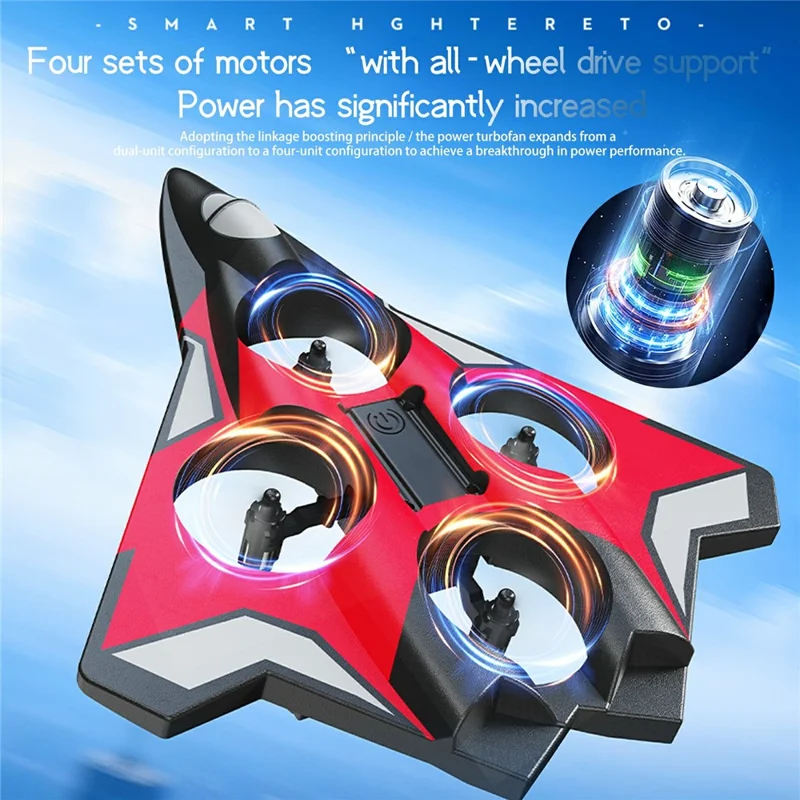 YL89 EPP Foam RC Drone 360 Degree Stunt Roll 2.4G Remote Control Quadcopter for Beginner - Red