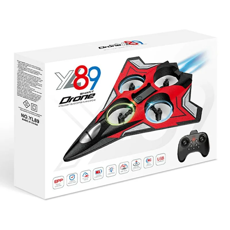 YL89 EPP Foam RC Drone 360 Degree Stunt Roll 2.4G Remote Control Quadcopter for Beginner - Red