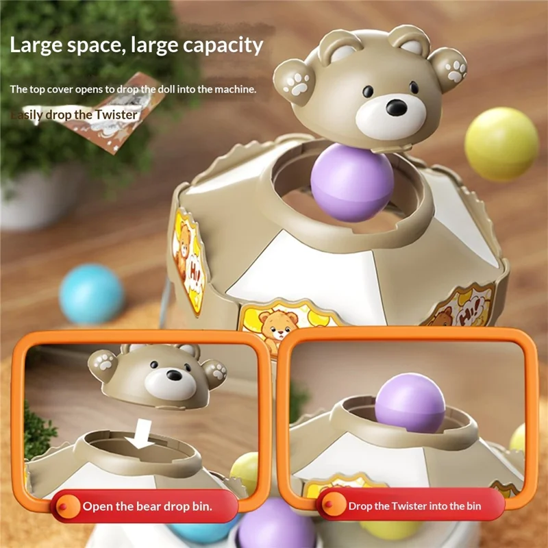YY2027  /  YY2028 Kids Hand Crank Ball Clip Claw Machine Mini Ball Grabbing Game Toy Interactive Family Fun Doll Machine - White