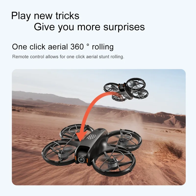Drone M5 com 2 Baterias, Posicionamento por Fluxo Ótico, Motor sem Escovas, Quadricóptero com Controlador com Ecrã Recolhível de 4,3 Polegadas - Preto