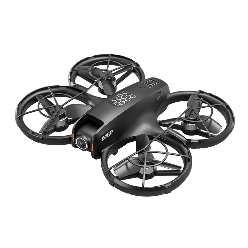 Drone M5 com 3 Baterias, Posicionamento por Fluxo Ótico, Motor sem Escovas, Quadricóptero com Controlador com Ecrã Retrátil de 4,3 Polegadas - Preto