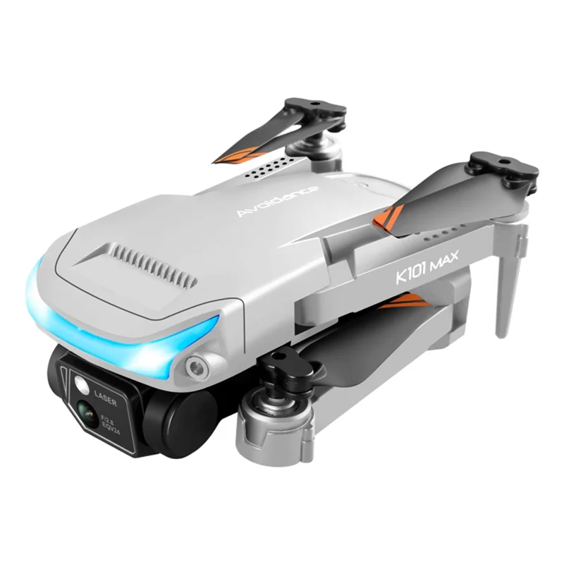 K101 MAX Mini Aerial Drone 4K Dual Camera 3-way Obstacle Avoidance Foldable RC Quadcopter (Optical Flow Positioning + ESC + 2 Batteries) - Grey