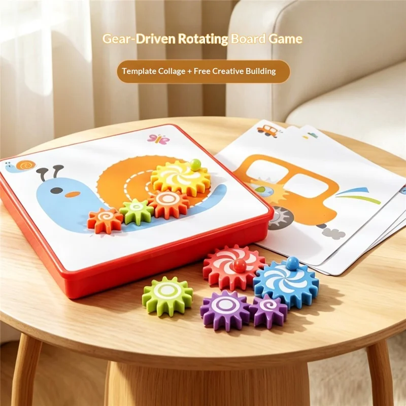 Brinquedo Educativo Infantil DIY com Engrenagens Geométricas para Treino Lógico - WH2161