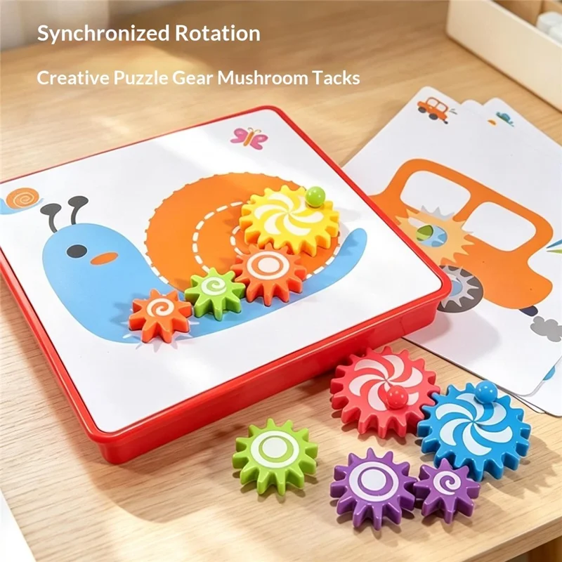 Brinquedo Educativo Infantil DIY com Engrenagens Geométricas para Treino Lógico - WH2161