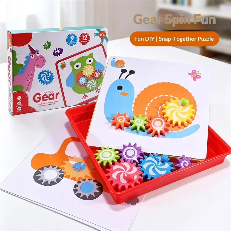 Brinquedo Educativo Infantil DIY com Engrenagens Geométricas para Treino Lógico - WH2161