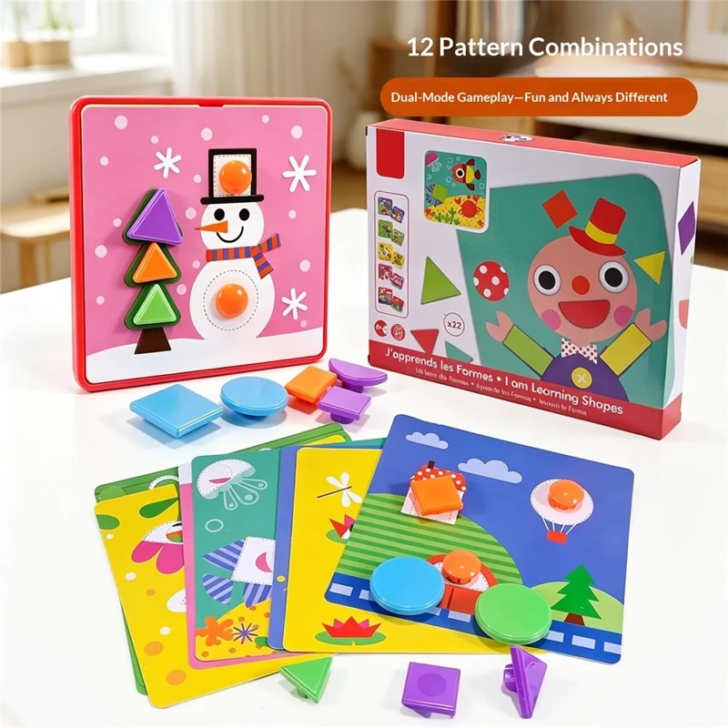 Brinquedo Educativo Infantil DIY com Engrenagens Geométricas para Treino Lógico - WH2161