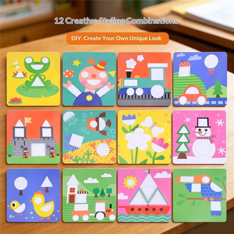 Brinquedo Educativo Infantil DIY com Engrenagens Geométricas para Treino Lógico - WH2161
