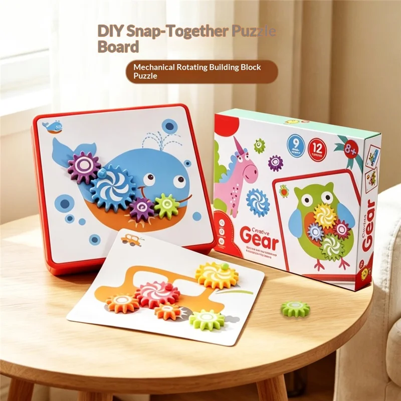 Brinquedo Educativo Infantil DIY com Engrenagens Geométricas para Treino Lógico - WH2161