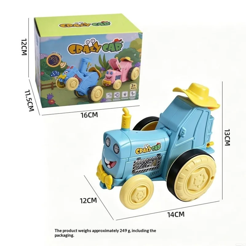 YG2105-A Voice Activated Dancing Car Rechargeable Voice Recording Toy with LED Light - Red