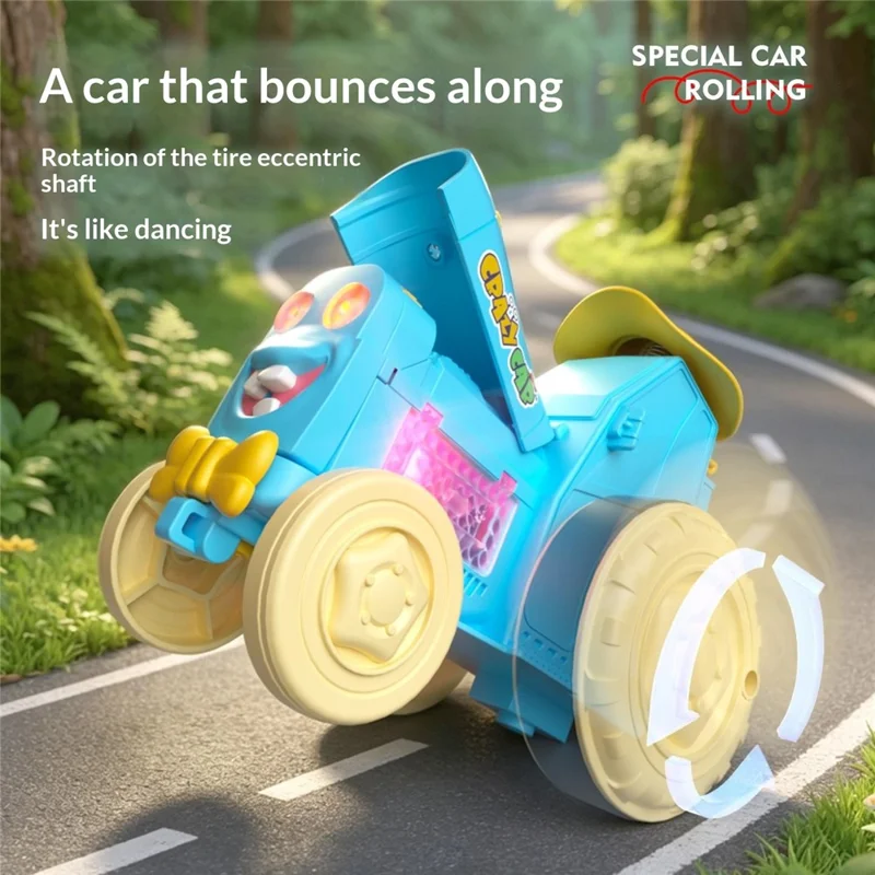 YG2105-A Voice Activated Dancing Car Rechargeable Voice Recording Toy with LED Light - Red