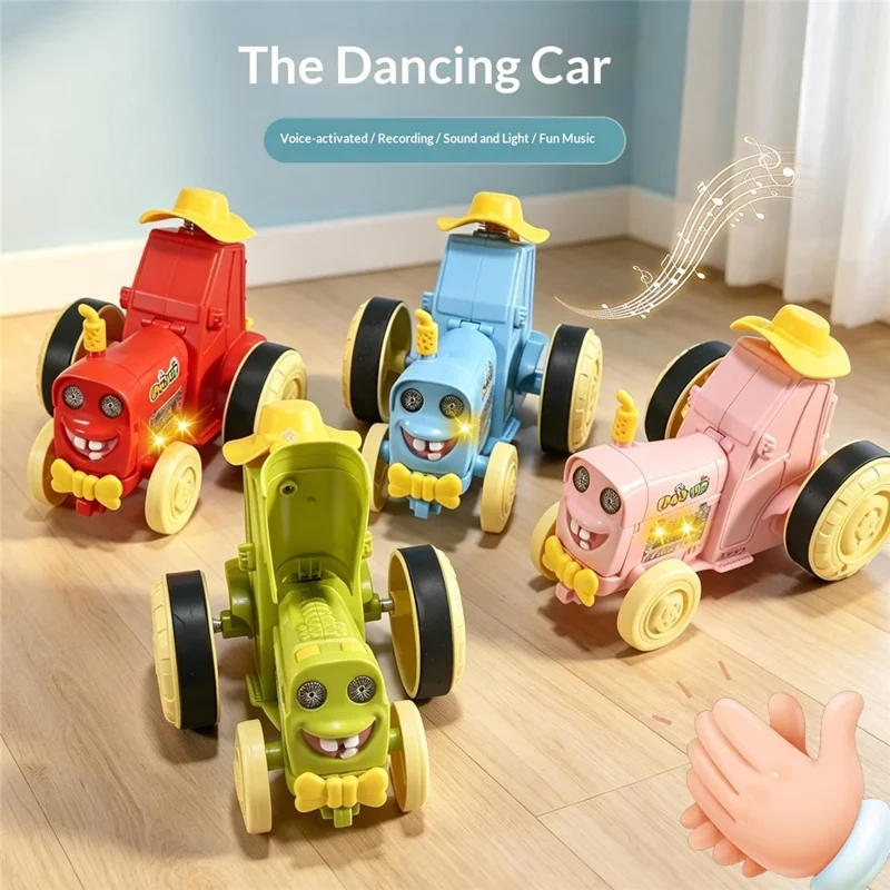 YG2105-A Voice Activated Dancing Car Rechargeable Voice Recording Toy with LED Light - Red