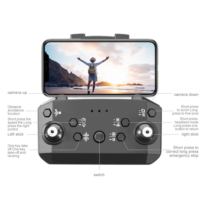 I3 Pro Obstacle Avoidance 4K HD Aerial Photo Drone Folding RC Aircraft Optical Flow Positioning Quadcopter, 2 Batteries - Grey