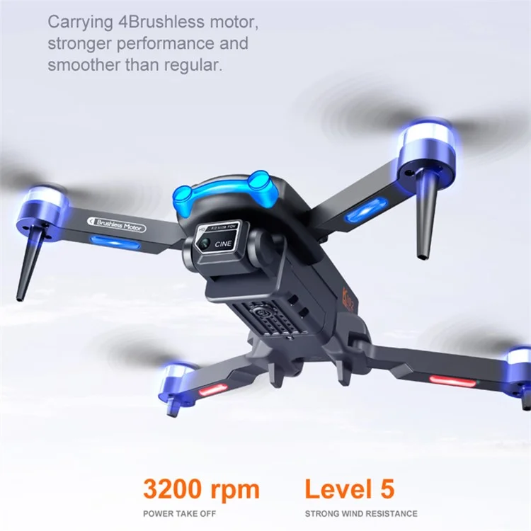 K102 MAX 4K HD Aerial Photo Drone Brushless Motor Folding RC Aircraft with Headless Mode, 1 Battery - Noir
