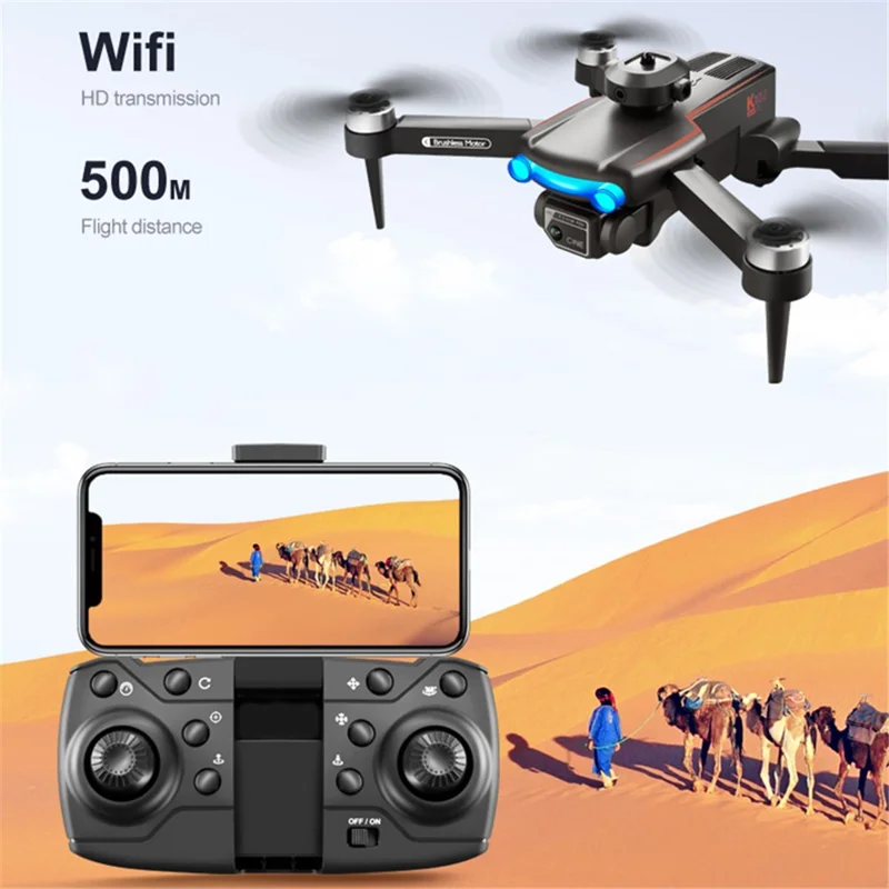 K102 MAX 4K HD Aerial Photo RC Drone Obstacle Avoidance Brushless Motor Folding Aircraft, 2 Batteries - Orange