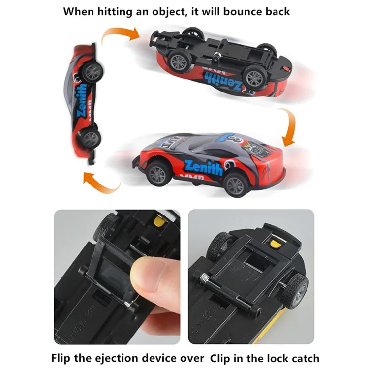 U212-42A 6Pcs Mini Iron Shell Pull-back Car Model Children Bounce Racing Car Toy - Random Color