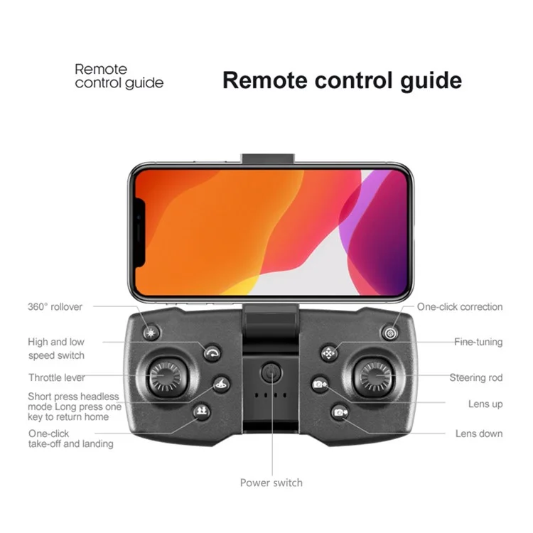S8000 Aerial Photography Folding Drone 4K HD Dual Camera Optical Flow Positioning RC Quadcopter with 1 Battery - Schwarz / Rot