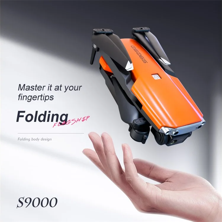 S9000 Aerial Photography Drone Optical Flow Positioning Obstacle Avoidance 4K RC Quadcopter with 2 Batteries - Orange