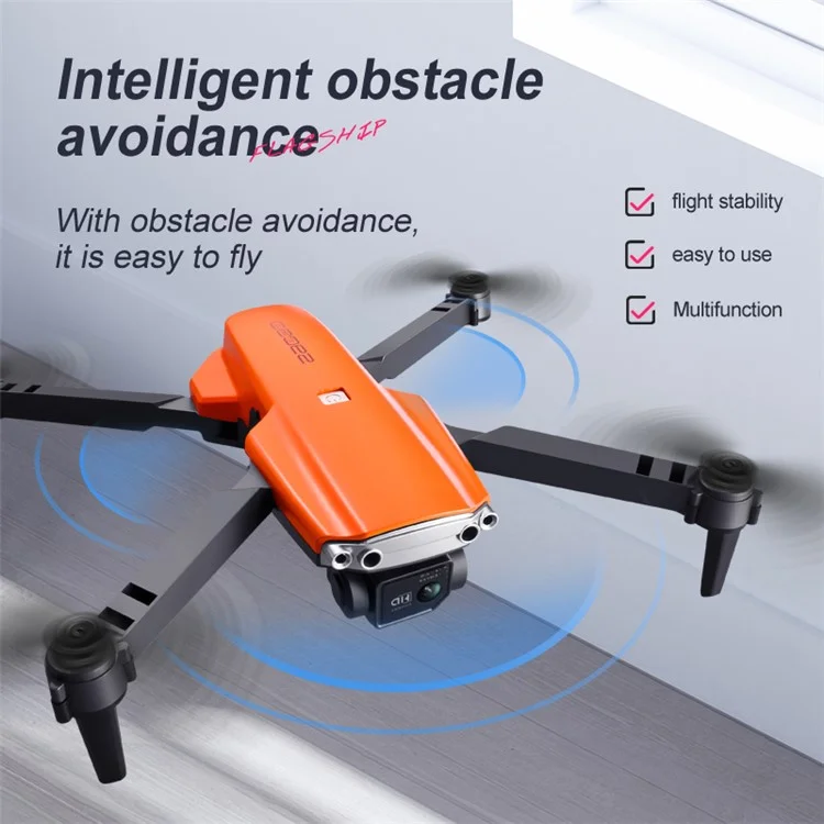 S9000 Aerial Photography Drone Optical Flow Positioning Obstacle Avoidance 4K RC Quadcopter with 2 Batteries - Orange