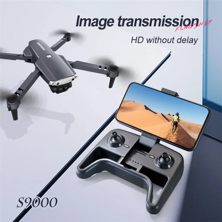 S9000 Aerial Photography Drone Optical Flow Positioning Obstacle Avoidance 4K RC Quadcopter with 2 Batteries - Orange