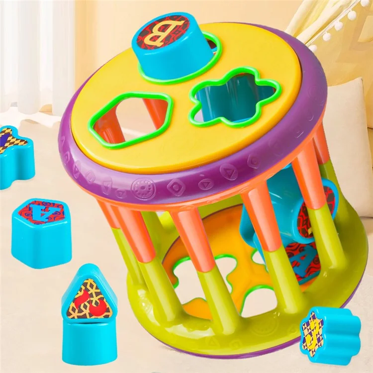 Jouet de tri de forme YH8328 pour tout-petits, bébés et enfants Blocs de construction Apprentissage de la géométrie Jouets d'appariement et de tri éducatifs