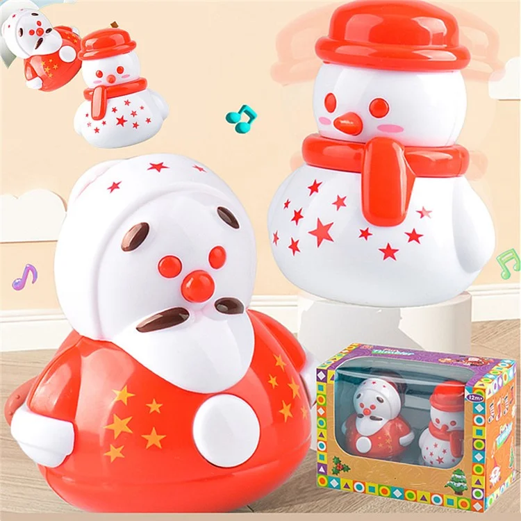 YH8331 Christmas Small Snowman Figures Toys Mini Tumbler Daruma Noël Toys Pour Décoration de Bureau