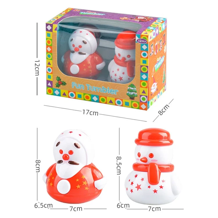 YH8331 Weihnachten Kleine Schneemannfiguren Spielzeug Mini Tumbler Daruma Weihnachtsspielzeug Für Desktop -dekoration Set Für Desktop -dekoration